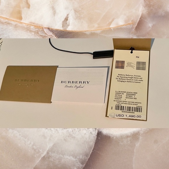 💕HP 💕SOLD ON ANOTHER PLATFORM NWT Burberry Mahogany Red Leather/Vintage Check - Picture 12 of 13